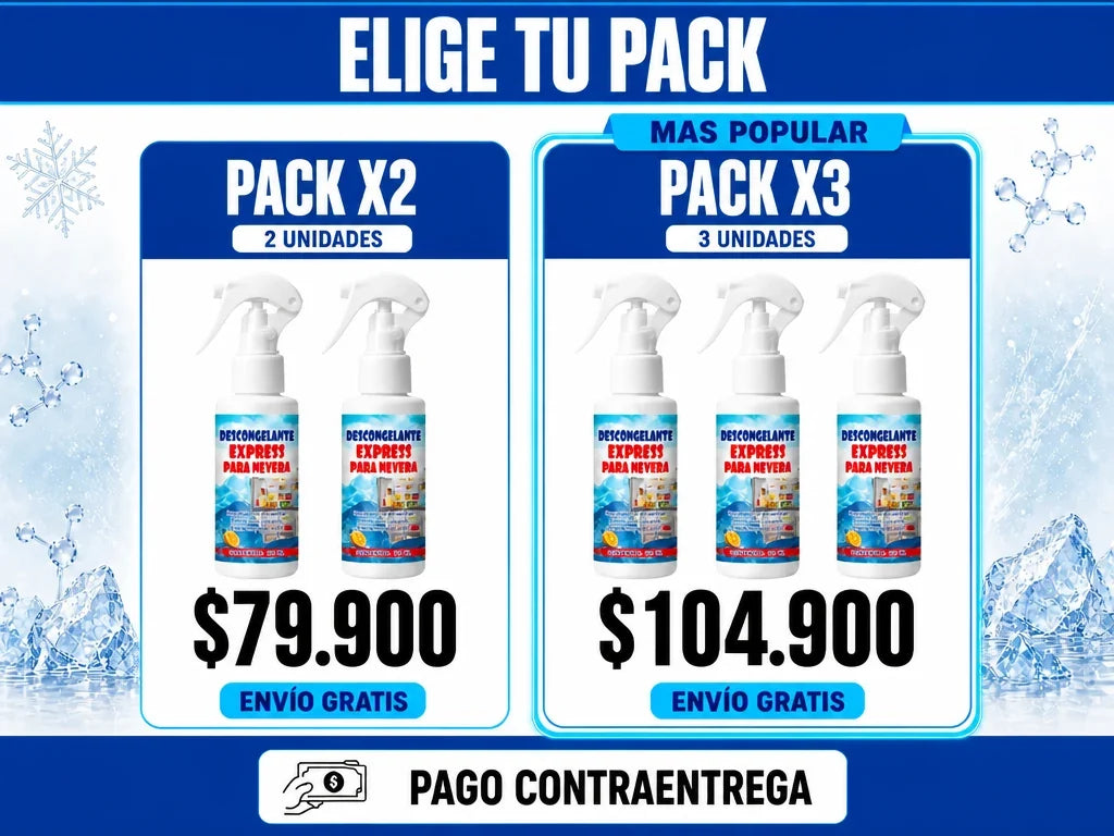 Elige tu pack: 2 unidades $79.900 o 3 unidades $104.900